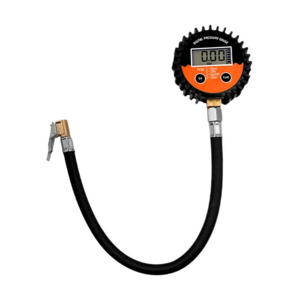 Manómetro de presión de neumáticos, mandril de , de presión, herramientas, probador, manguera flexible profesional con clip rápido para