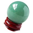 thumbnail image 1 of Crystal Ball with Wood Base for Home Decor Display Stand Green Synthesis Material 7 Inch, 1 of 5