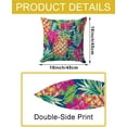 thumbnail image 6 of Summer Pineapple Pillow Cover 18x18 Inch - Tropical Floral and Fruit Design on Navy Background, Vibrant Decorative Cushion Case for Home Decor, 6 of 6