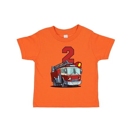 

Inktastic 2nd Birthday Fire Truck Gift Toddler Boy or Toddler Girl T-Shirt