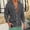 Gray, variant on Men's Linen Blend Casual Shirt, Point Collar with Rolled Sleeves, Loose Fit for simple outdoor trip Gray S