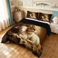 thumbnail image 3 of Manfei Jungle Lion Sheep Queen Comforter Set, Vintage Western Bible Comforter Sets Queen, Dark Brown, Black Reversible, 3pcs, 1 Comforter and 2 Pillowcases, 3 of 7