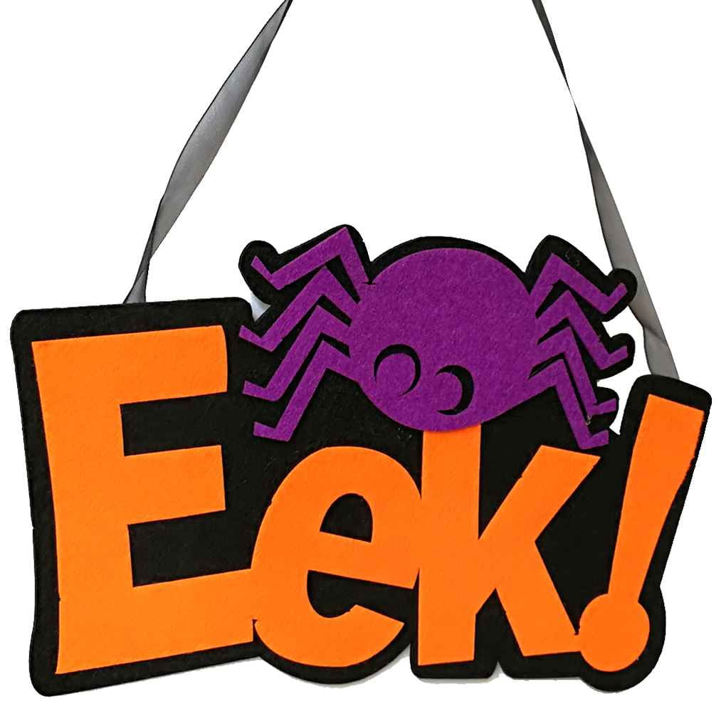 Halloween EEK Letter Pattern Spider Decoration Spooky Ornament Party Club  House Office Hanger Hanging Sign Plate - Walmart.com