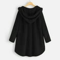 thumbnail image 3 of DuoJiaJ Pocket Coat Irregular Long Hooded Button Sleeve Plus Size Women Women's Coat Womens Lightweight Winter Coat Black L, 3 of 4