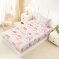 thumbnail image 5 of Manfei Funny Pet Twin Sheets, Kawaii Slepping Cat Bedding, Pink, 3pcs, 1 Flat Sheet, 1 Fitted Sheet and 1 Pillowcase, 5 of 6