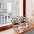 thumbnail image 6 of Easter Decor Artificial Floral Arrangement Pink Ceramic Vessel Twine Accent Detail Desktop Mantel Shelf Decoration for Seasonal Home, 6 of 6