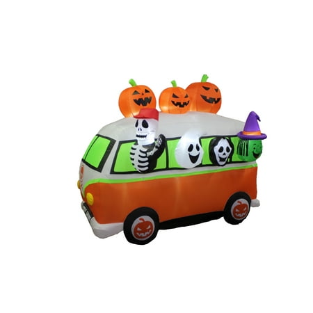 A Holiday Company 7FT inflatable Halloween Vintage Bus  6 ft Tall  Multi