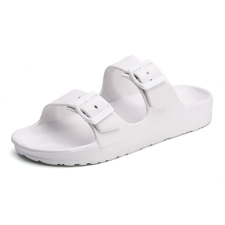 

Lopsie Men s Comfort Slides Double Buckle Adjustable EVA Flat Sandals