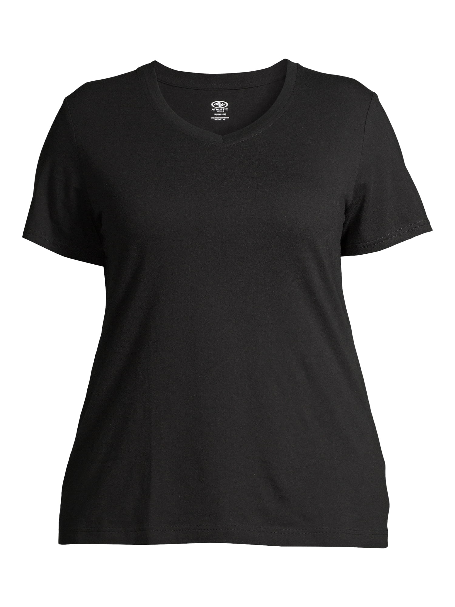Athletic Works Women's Plus Size Core V-Neck Short Sleeve T-Shirt