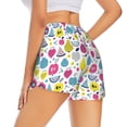thumbnail image 3 of Sigee Doodle Fruits for Women's Athletic Shorts High Waisted Running Shorts Pocket Sporty Short Gym Elastic Workout ShortsSmall, 3 of 9
