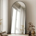 thumbnail image 2 of Easy4Home 78"x 35" Arch-Top Floor Mirror Metal Frame Free-Standing & Wall-Mounted, Black, 2 of 6