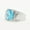Light blue, variant on Men Women Round Multicolor Stone Ring Silver Stainless Steel Pinky Party Gift-Green-9