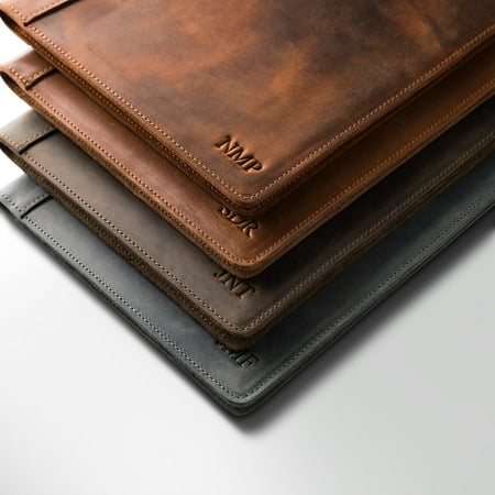 

Leather Padfolio Monogrammed Distressed Leather Portfolio Cover Custom Corporate Gift Monogram Initials For Him/Her | Marshall