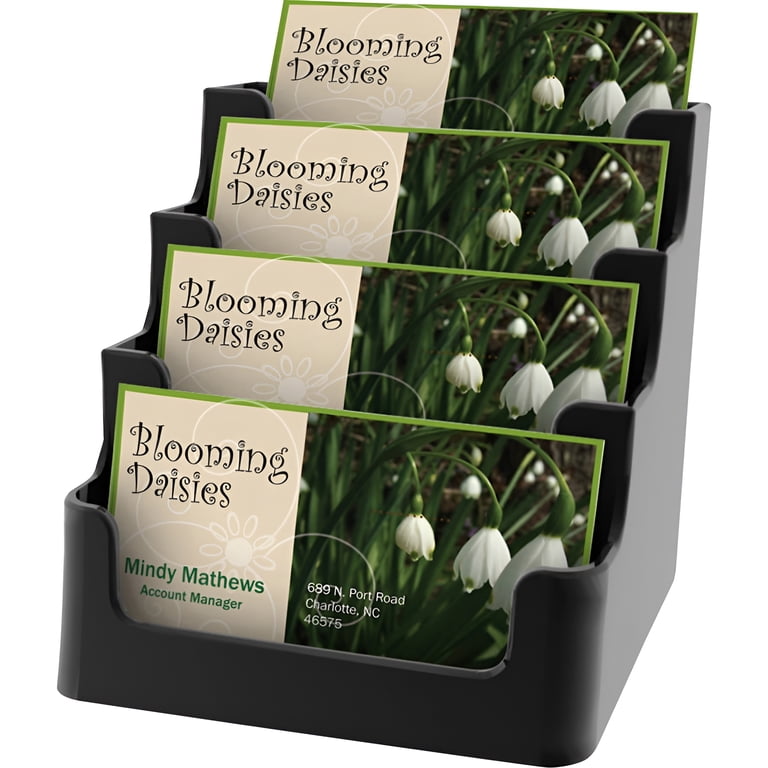 Deflect-O Desktop Business Card Holder – Holds 400 Cards, 8-Tier Display For Desks & Counters