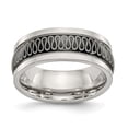 thumbnail image 1 of Stainless Steel Black IP-plated 7.80mm Wedding Ring Band Size 9, 1 of 5