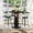 Black, variant on QuzyAor 3-Piece Round Bar Table Set, Rustic Wooden Pub Tables with 2 Chairs Industrial Bistro with Footrest & Storage for Cafes, Bars, Dining, Living Room, Small Space,Walnut Brown