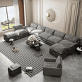 thumbnail image 6 of Homall 8-Seats Cloud Couch Oversized Modular Sectional Sofa with Ottomans Convertible U-Shaped Sectional Couch Variable Sofa Couch Set with Oversized Soft Seat for Living Room, Gray, 6 of 7