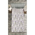 thumbnail image 3 of Ambesonne Lavender Quilted Bedspread Set 2 Pcs, Stripes and Flowers, Twin Size, Purple, 3 of 3