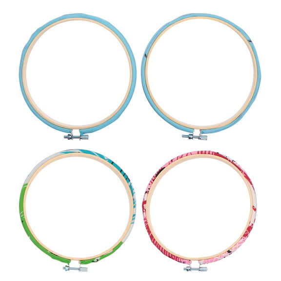 Wooden Embroidery Frame for Cross Stitch DIY Craft Assorted Color 4pcs 15cm