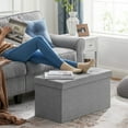 thumbnail image 3 of SONGMICS 30" Storage Ottoman Bench Hold up to 660lb Ottoman with Storage Light Gray, 3 of 8
