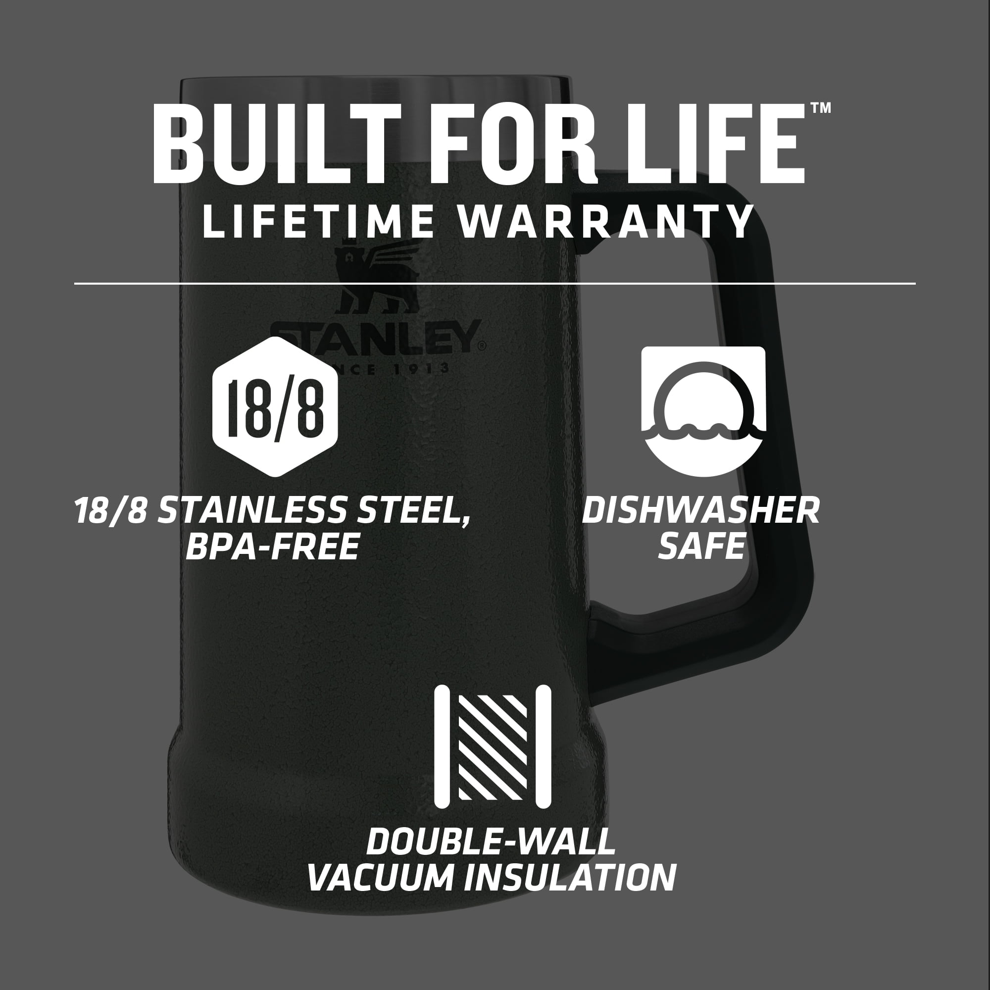 Engraved Stanley Vacuum Insulated Pint Mug For Beer Or Coffee