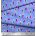 thumbnail image 2 of Soimoi Blue polyester Crepe Fabric Peacock Feather Printed Fabric 1 Yard 42 Inch Wide, 2 of 3