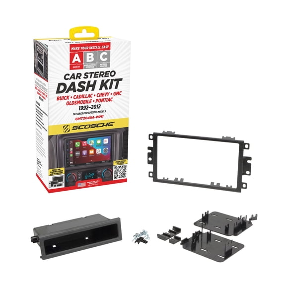 Scosche Double or Single DIN w/ Pocket Radio Dash Kit Compatible w/ '94-12 GM GMT2049A-WM1