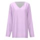 thumbnail image 3 of MHFRRA Camiseta Informal de Manga Larga con Cuello En V para Mujer. Camiseta Básica Cómoda para Uso Diario y Relajación. Ideal para Todas Las Estaciones. Combina Perfectamente con Jeans. Rosa Claro, 3 of 4