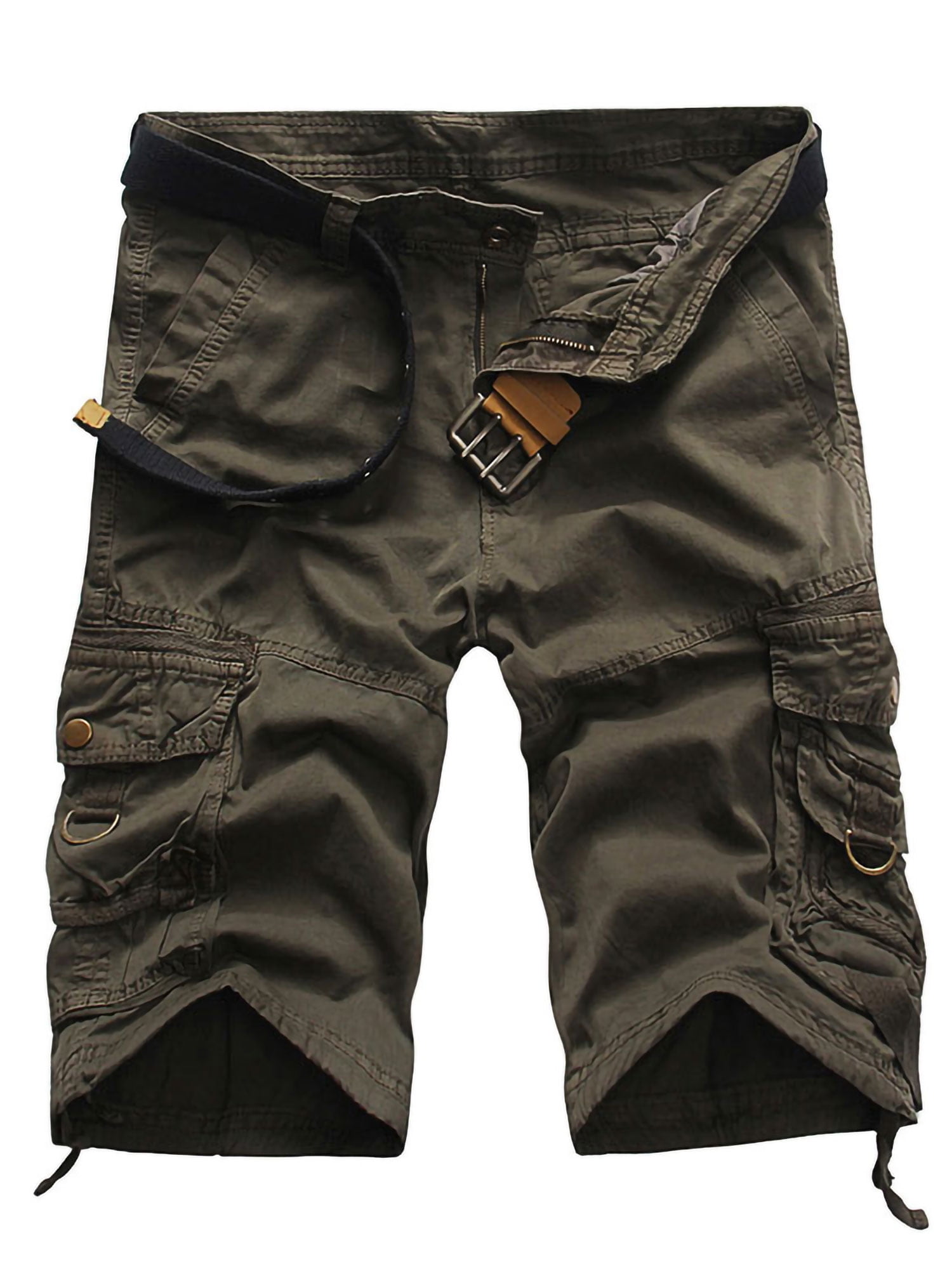 Mens Cargo Shorts Pants Fit Multi-Pocket Outdoor Cargo Shorts Loose Versatile Twill Cargo Shorts