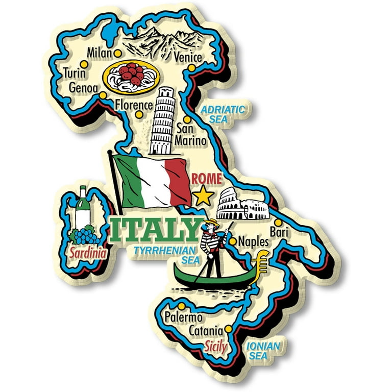 Italy Jumbo Country Magnet Classic Magnets - Walmart.com