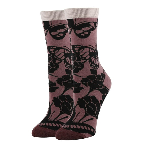 Sock It Up Women’s Colorful Patterned Dress Socks, Premium Cotton Casual Fashion Crew Socks, Blossom Print