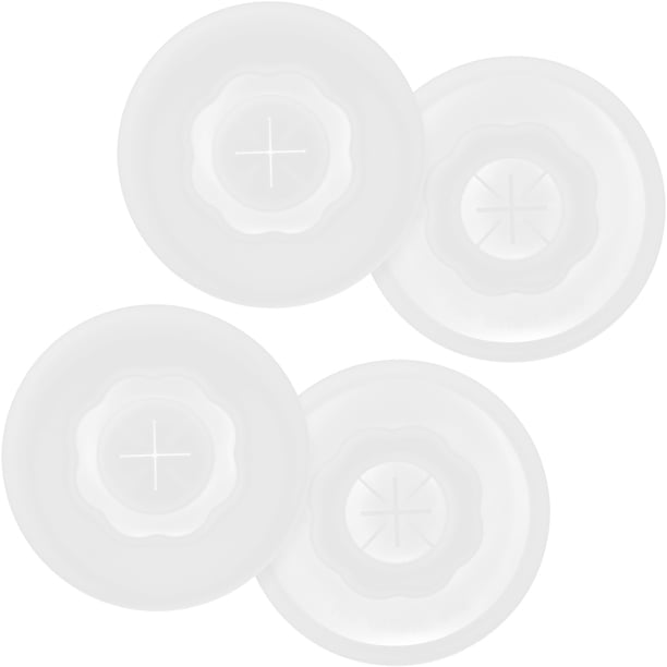 WHAMVOX 4Ud Tapas De Silicona Transparentes Para Vasos Con Agujero Para Sorbete Fácil De Usar En Casa