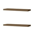 thumbnail image 2 of 31.5" Floating Shelves Set of 2, Wooden Wall Mounted Shelves, Modern Home Storage Decorative Floating Shelves for Living Room, Bedroom, Entryway, Mahogany, 2 of 8
