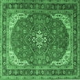 thumbnail image 1 of Ahgly Company Indoor Square Medallion Emerald Green Traditional Area Rugs, 7' Square, 1 of 4