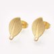thumbnail image 2 of 10 piezas genéricas de pendientes de acero inoxidable chapados en oro con forma de hoja., 2 of 2