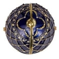 thumbnail image 4 of danila-souvenirs Faberge style Egg / Music Box / Trinket Jewel Box with Basket of Flowers 6.8'' (17 cm) blue, 4 of 5