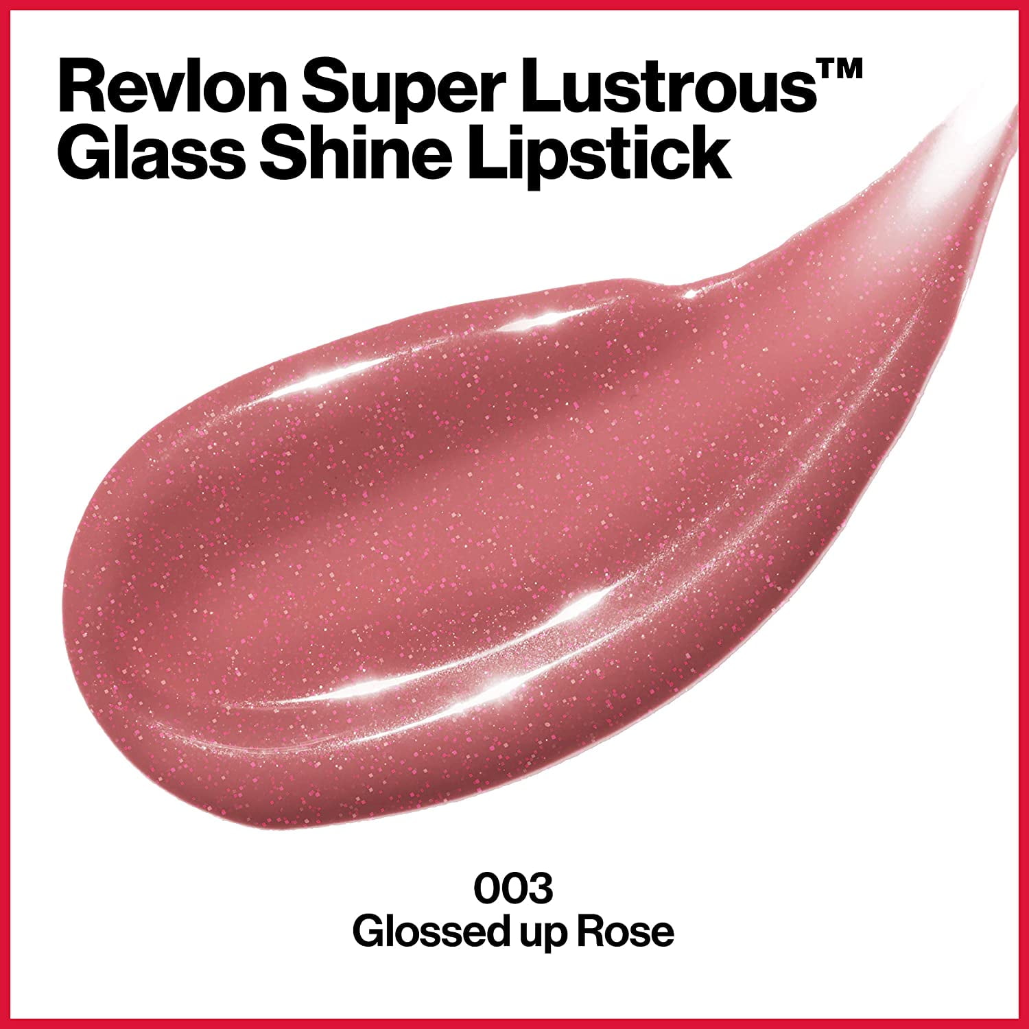 2 Pack Lipstick by Revlon, Super Lustrous Glass Shine Lipstick, High Shine Lipcolor with Moisturizing Creamy Formula, Infused with Hyaluronic Acid, Aloe and Rose Quartz, 003 Glossed Up Rose, 0.15 Oz