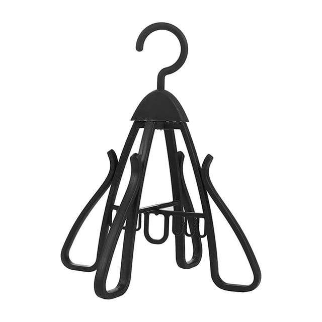 Siruishop Shoe Drying Rack Foldable 360 degree Rotatable Hold 4 Multifunctional Shoes Hanger black