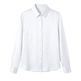 thumbnail image 3 of CaComMARK PI Women's Satin Blouse Long Sleeve Button Down Shirt Business Casual Dressy office Tops Date Night Going Out Outfits White, 3 of 6