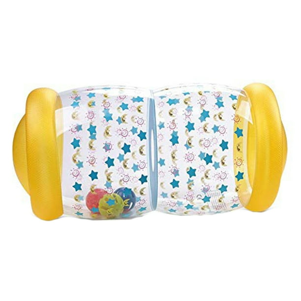 Rodillo inflable para bebé, juguete con bola colorida, rodillo auxiliar para gatear para bebé