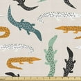 thumbnail image 1 of Crocodile Sofa Upholstery Fabric by the Yard, Hand Drawn Doodle Style Pattern of Jungle Creatures Dots or Dashes, Decorative Fabric for DIY Home Accents, 1 Yard, Pale Eggshell Multicolor by Ambesonne, 1 of 4