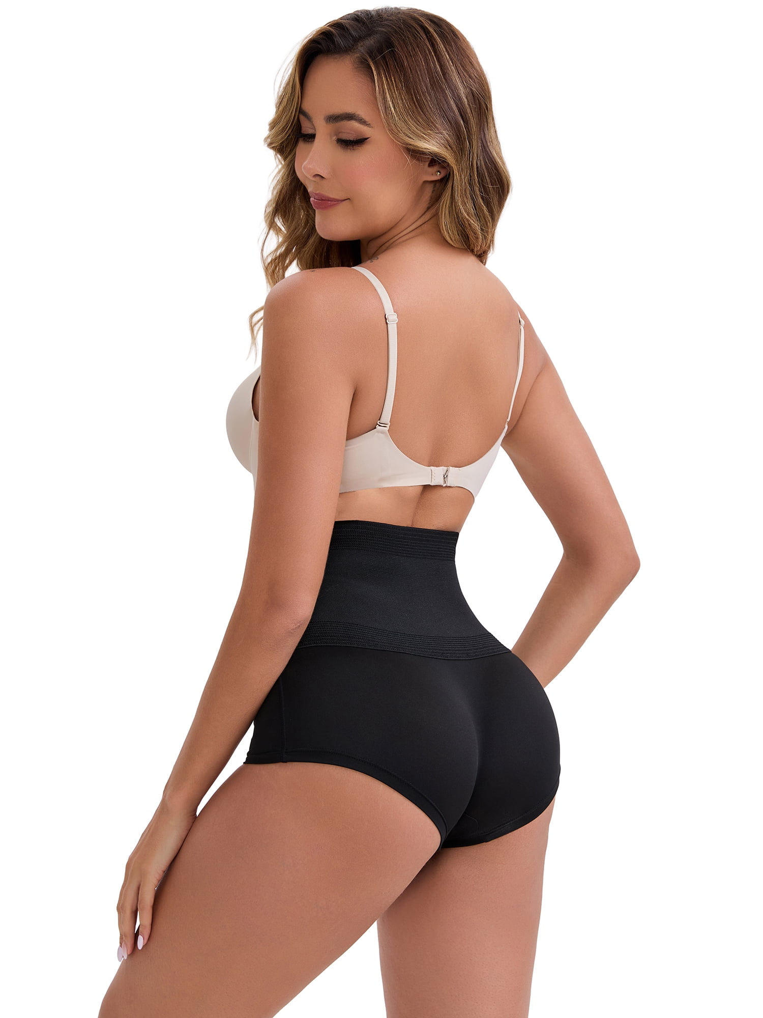 DARING DIVA Women's High-Waisted Shaper Knickers Tummy Control Half-Hip Shorts 3XL Black