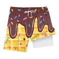 thumbnail image 4 of BOBOGOJP Boys Swim Trunks with Compression Liner Casual Bathing Suit for Kids Swim Shorts 6-18 Years Coffee for Size 8-9 Years, 4 of 4