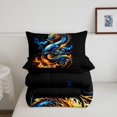thumbnail image 5 of Homewish Traditional Dragon Queen Comforter Set,Magical Wildlife Comforter Sets Queen,Orange Blue,Black Reversible,3pcs,1 Comforter and 2 Pillowcases, 5 of 7