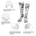 thumbnail image 6 of Leisure Hosiery 20in Lightweight Wear-Resistant Sweat-Wicking No Heel For Home Office Daily Use Flowers And Butterflies, 6 of 8