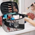 thumbnail image 4 of HELLHERO Wolf Pattern Large Capacity Cosmetic Bags Portable Travel Cosmetic Case Organizer Women & Men Wide-open Travel Make Up Organizer, 4 of 5