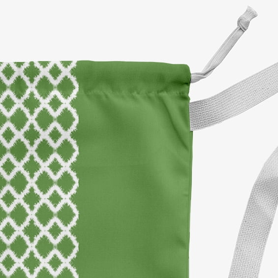 Simply Daisy Geometric 28 x 36 in Green Laundry Bag