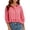 Red women plaid crop top a1, variant on Women Collared 3/4 Sleeve Ruffle Plaid Blouse for Women Casual Crop Top Travel Fashion Tee Shirts Vacation Summer Clothes, Blue L