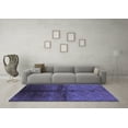 thumbnail image 3 of Ahgly Company Indoor Square Oriental Blue Industrial Area Rugs, 3' Square, 3 of 4