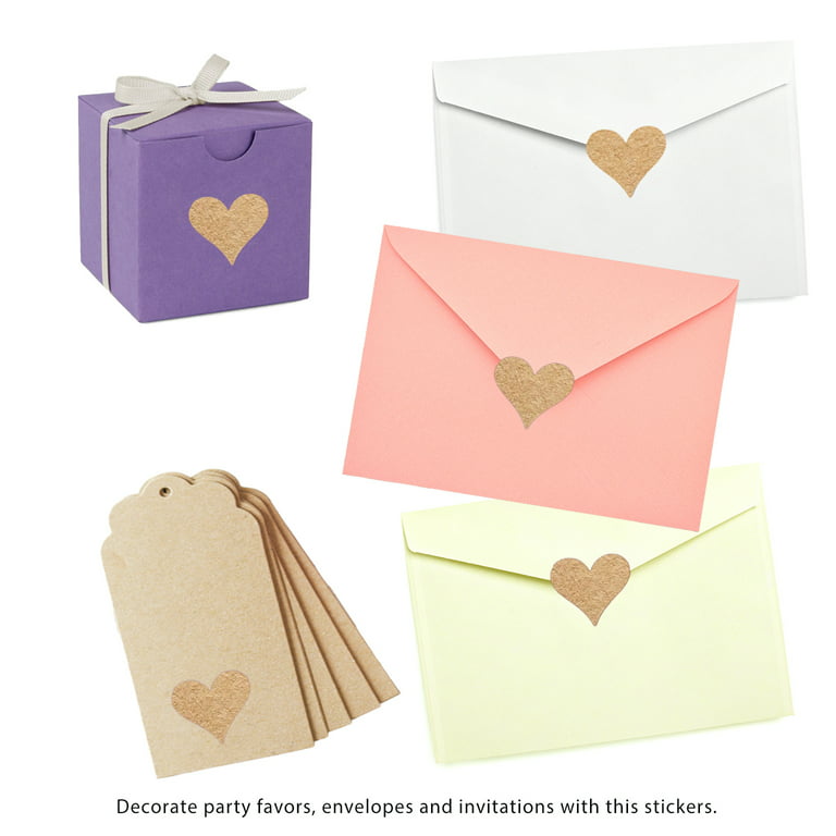 Envelope Seals Gold Hearts, Heart shaped label, One size by Royal